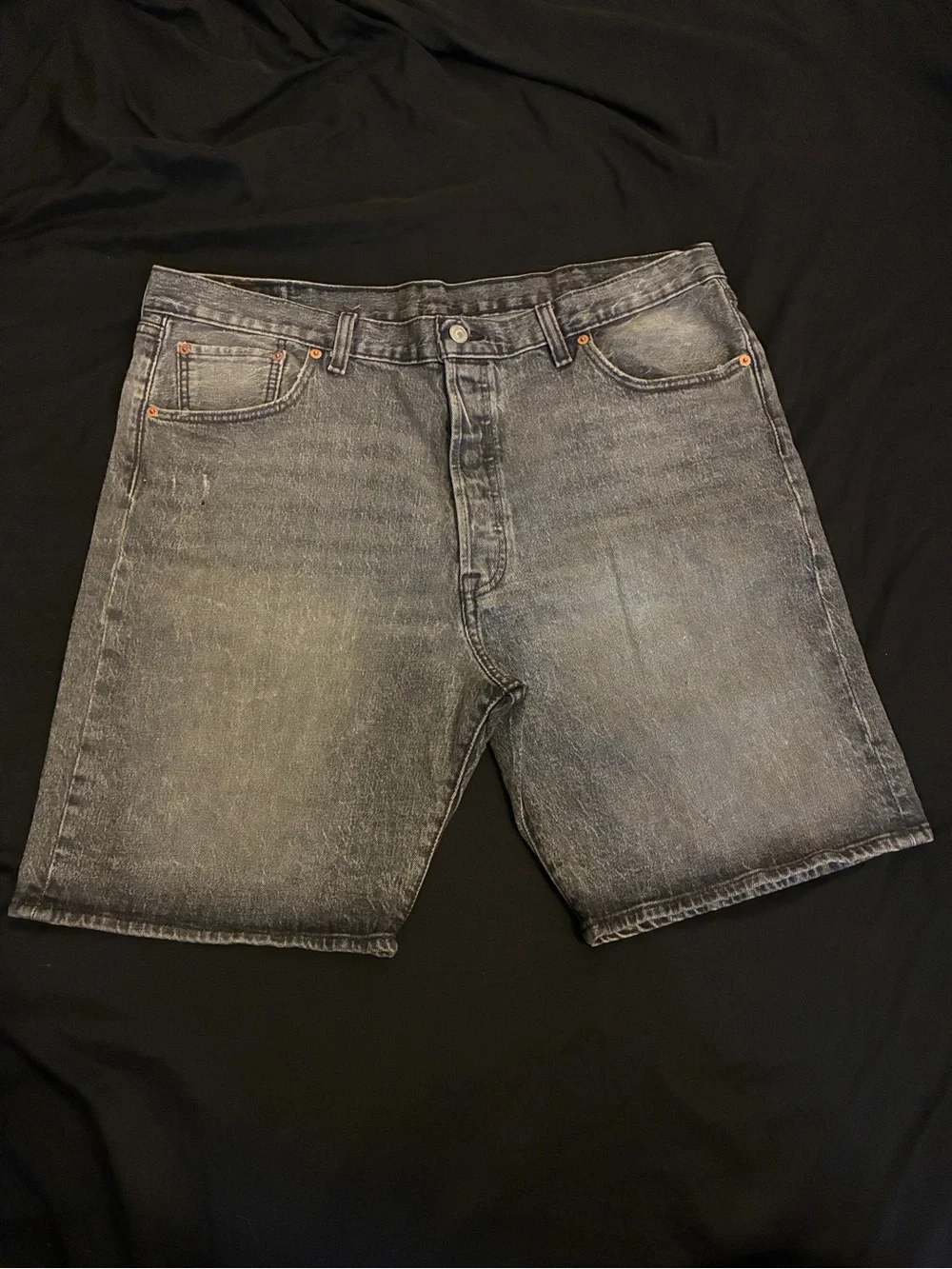 Levi's Faded Black/Grey Denim Shorts